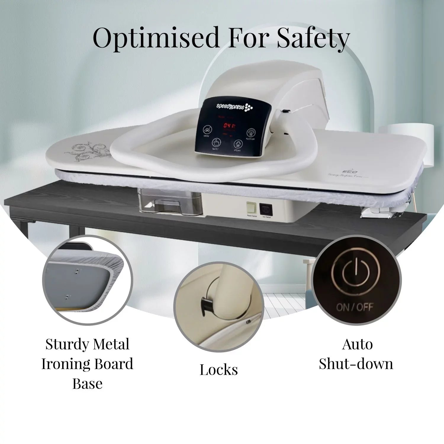 Settings Large Machine Steam Steamer Use 100HD to | Premium Press Multiple With Temperature Extra | Press Digital Steam Easy Inch 40 Iron SpeedyPress and Clothes