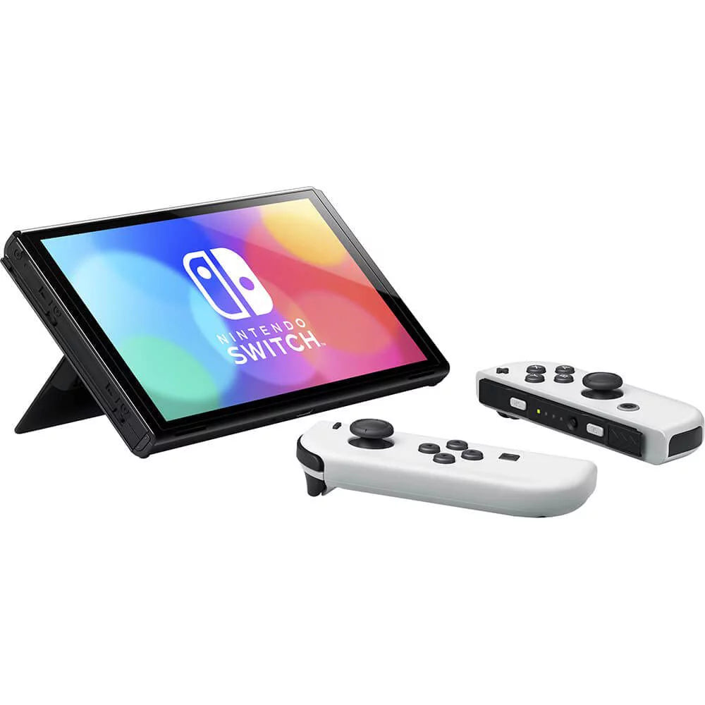 Game Mario 64GB 8 Model Switch Controllers Accessories Dock, White 7-inch Joy-Con Kart OLED Ptech 64GB Nintendo & Bundle, with Storage, Deluxe
