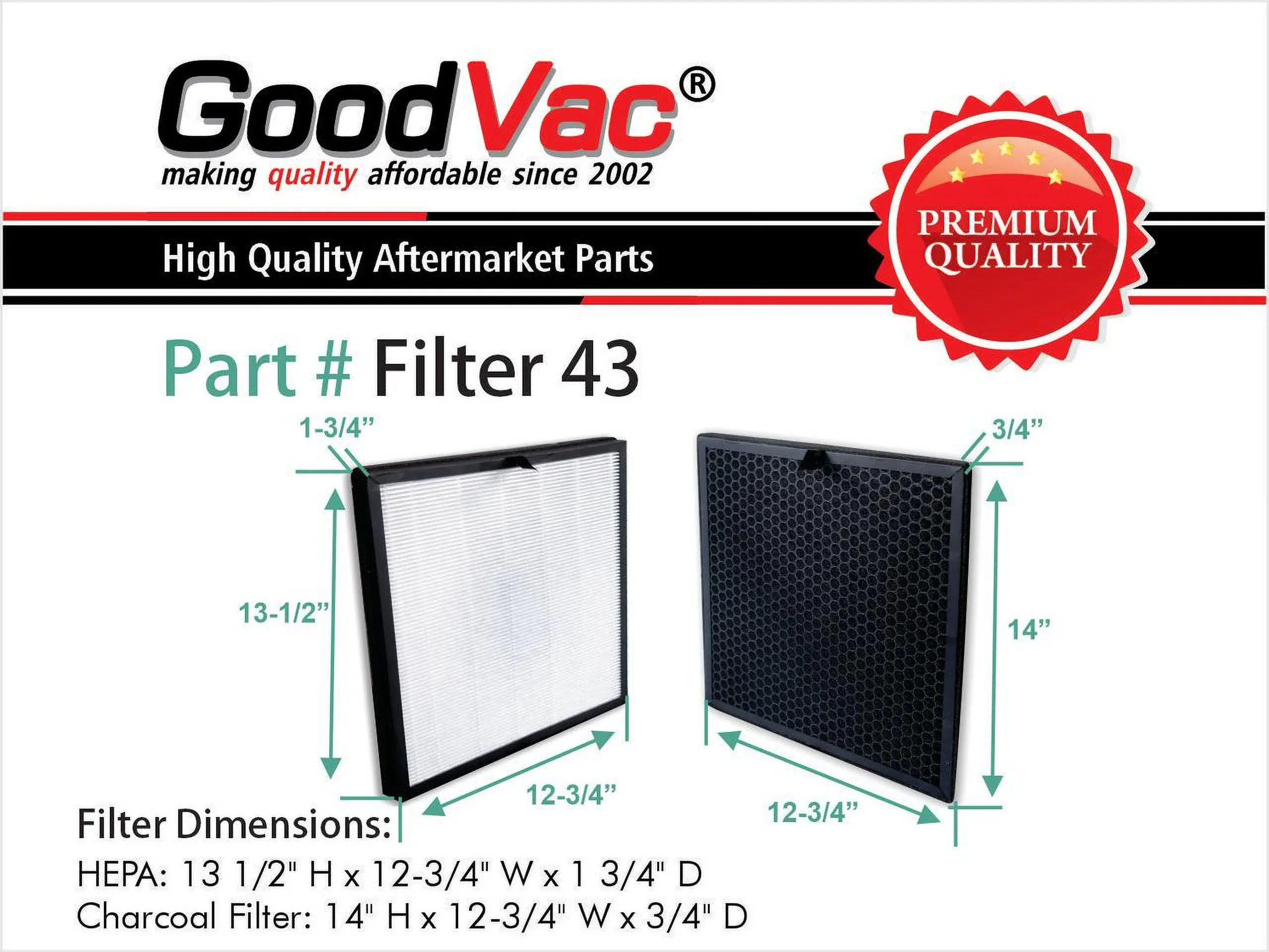 Cube  True GOODVAC Filter HEPA Bespoke with Kit Purifiers Replacement CFX-H1401/AA Compatible H13 Air