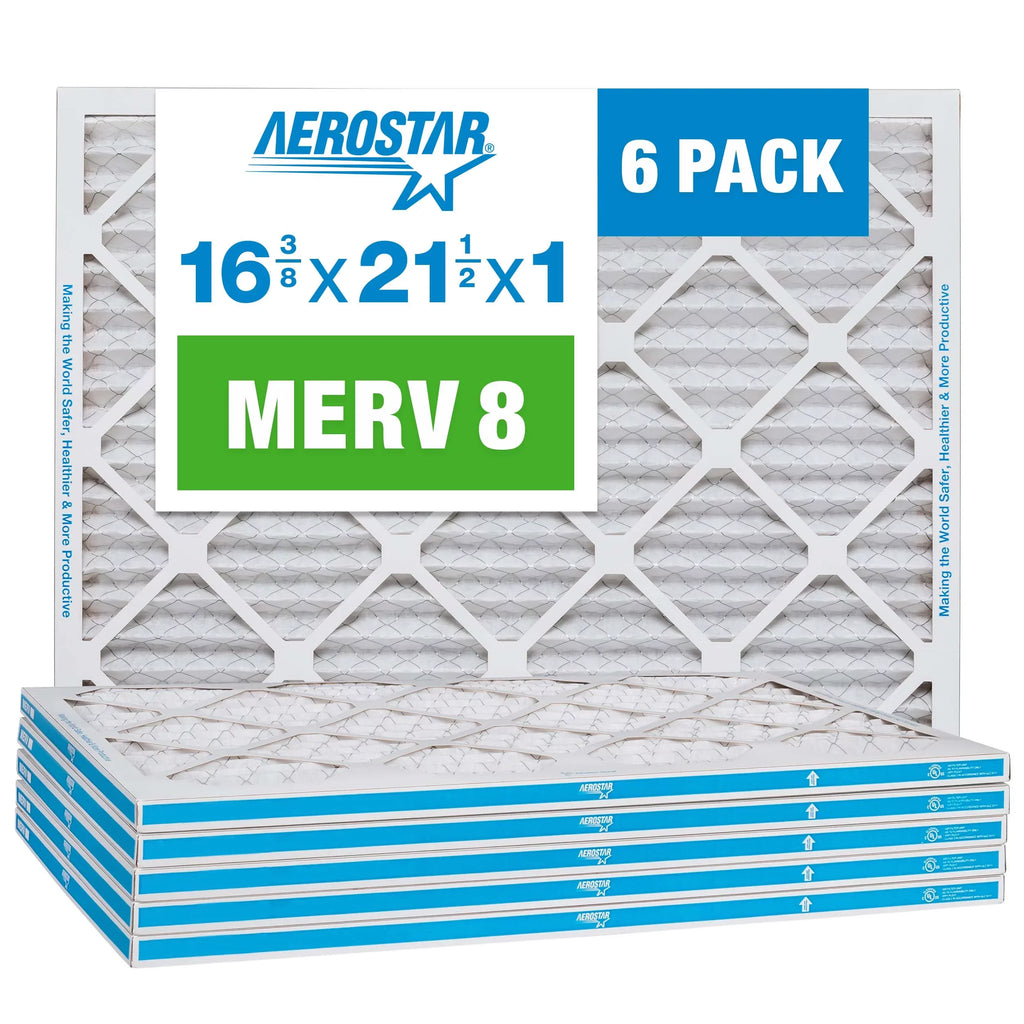 Furnace 1 6 1/2 x Pack Filter, 3/8 21 x Air Air Filter, AC 16 Aerostar 8 MERV Pleated