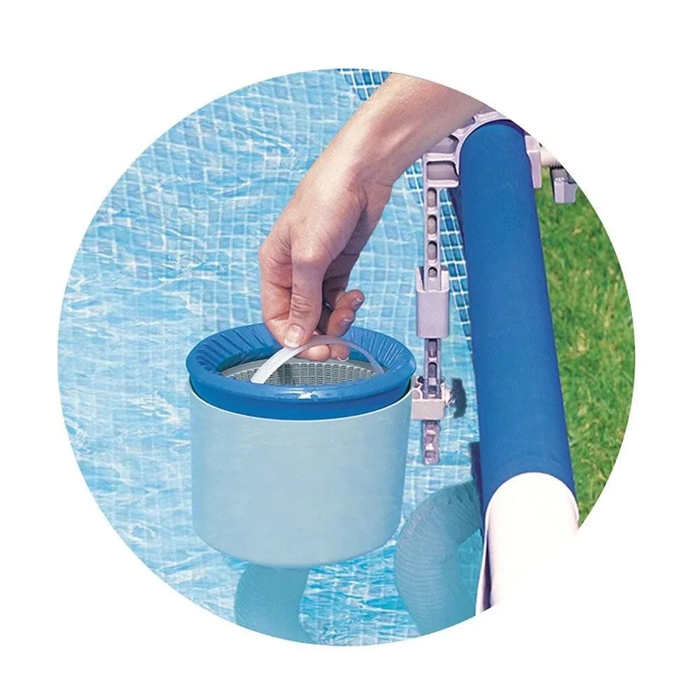 Wall Krystal and 2500 GPH Intex Filter Pump Mounted Cartridge Pool Skimmer Clear