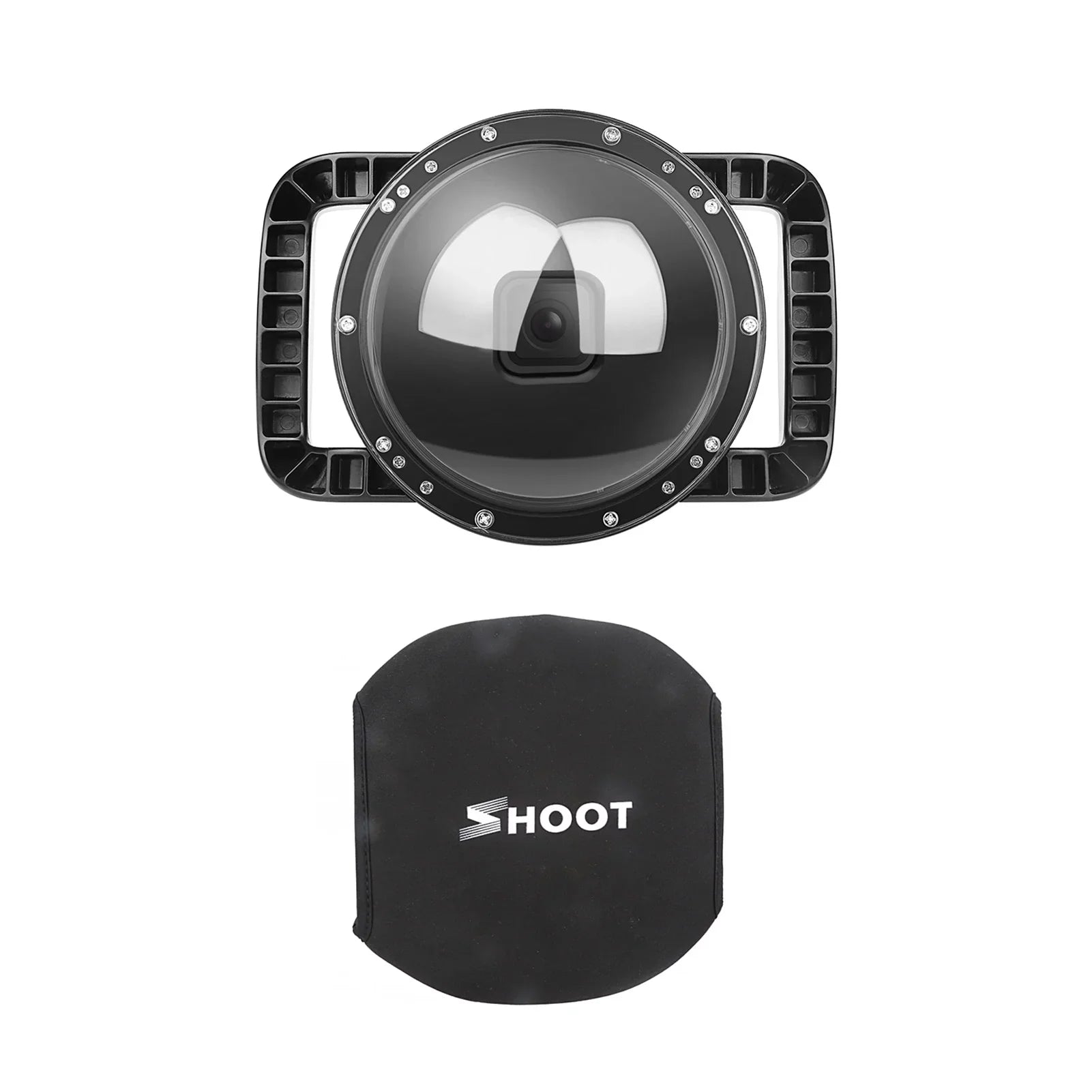 Handle Port Hero Black Dual 180° SHOOT Wide Angle Hero 10 for Dome XTGP559 - Case Waterproof, 9 45m