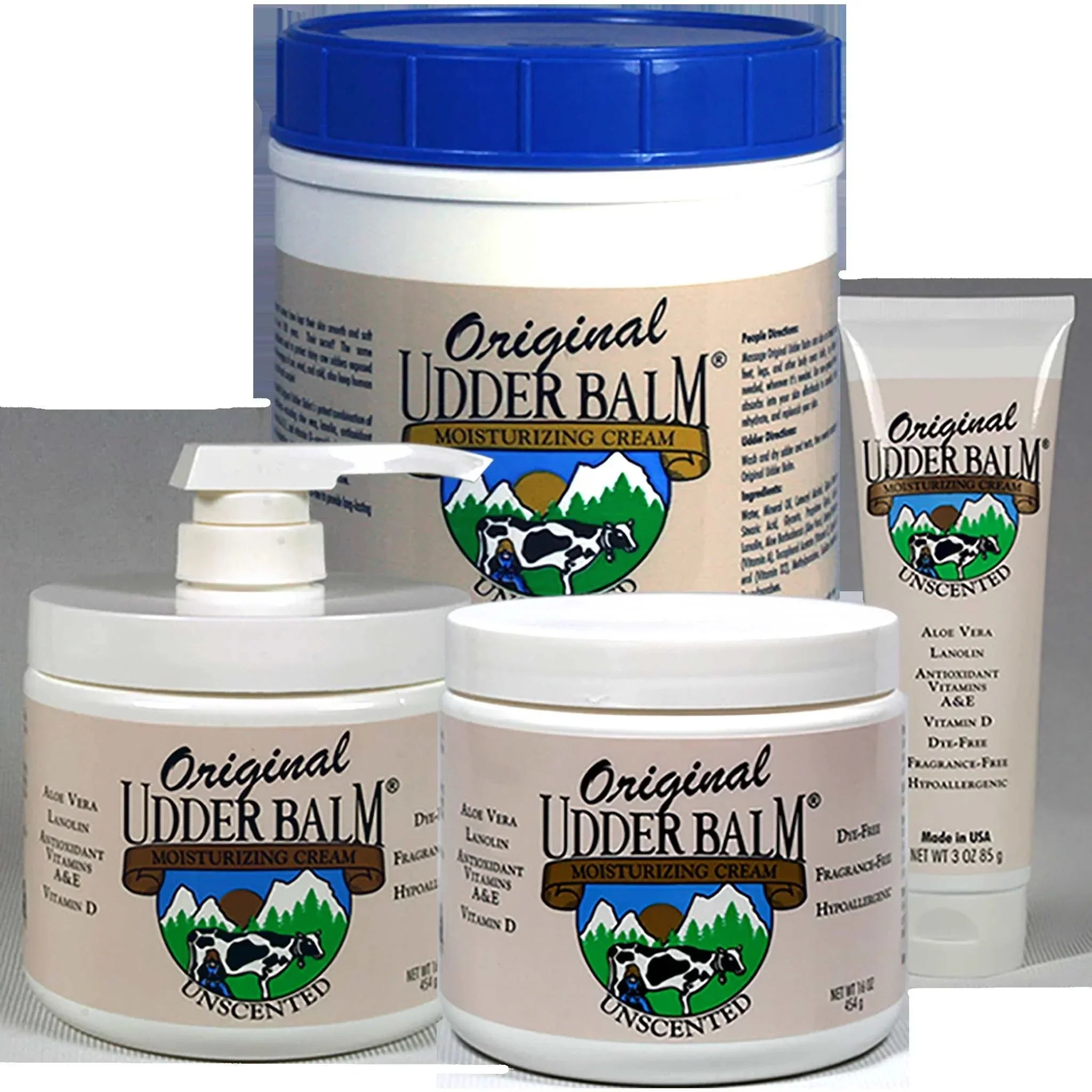 Moisturizing Balm & Udder Original Unscented Cream Tub. Lanolin Refill Aloe 64oz with
