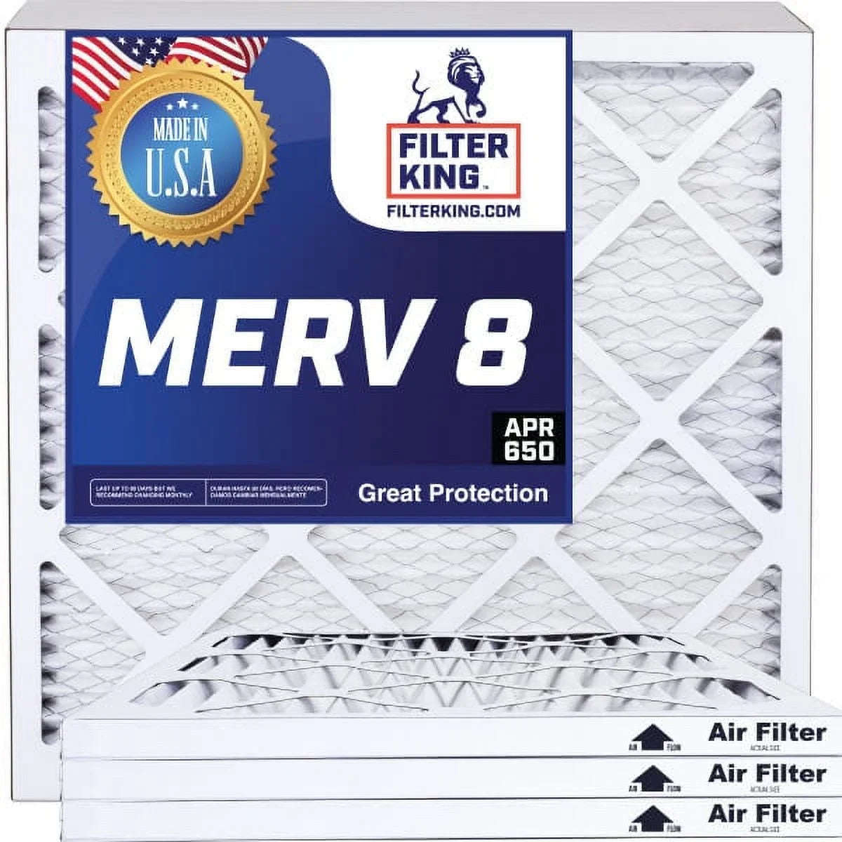 | 4-PACK 23 | x | x Filter King 52.5 A/C 8 Furnace Filter Pleated Filters MERV USA IN HVAC Air | .75" MADE Actual 23x52.5x1 Size: