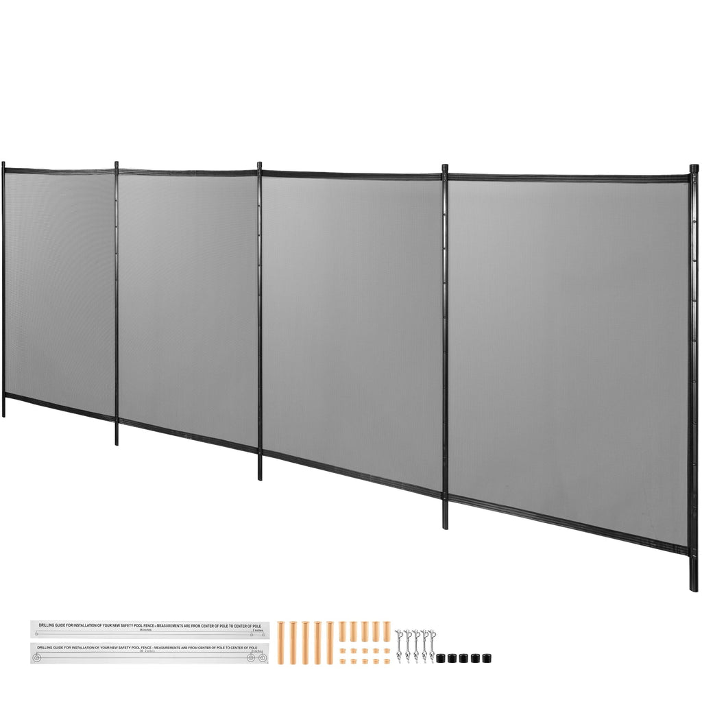 Pool Pool Swimming Removable for Fences 12 1000D Security Pool Pool Tubes, 4 Poles Fence for Fencing Fabric SKYSHALO x ft PVC Pools and Aluminum Privacy and Breathable Fence, Mesh, Foot Inground with
