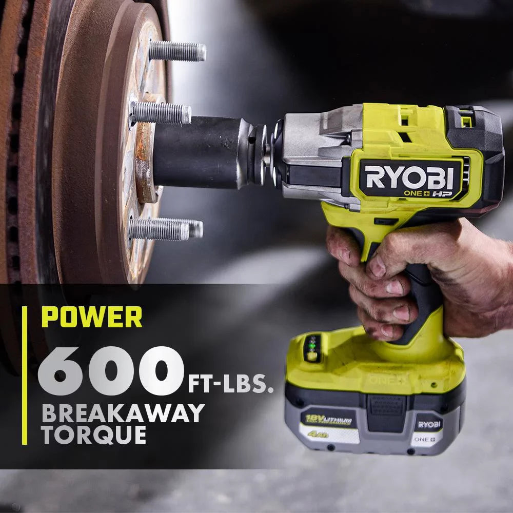 Cordless ONE+ (Tool HP Brushless (P262) in. 4-Mode RYOBI Wrench Impact 1/2 18V Only)