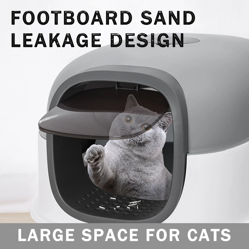 Litter Litter Cat Control,Jumbo Enclosed Hooded,Gray,Door EOIVSH Smelly Box,Pets Cat Large Isolate Boxes,Odor
