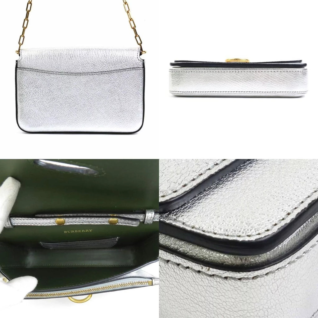 Pre-Owned shoulder (Good) leather silver ladies diagonal bag Burberry BURBERRY