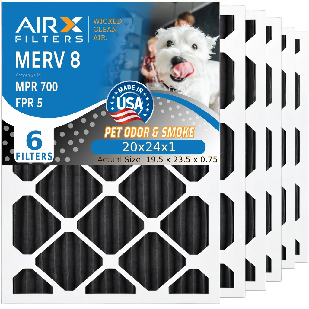 Filter 5 AIR. MPR Made WICKED Air 20x24x1 USA FPR Carbon AIRX Premium Furnace Eliminator by 20x24x1 Comparable MERV HVAC & FILTERS CLEAN to Odor 6 8 Filters Filter Pack 700 AC