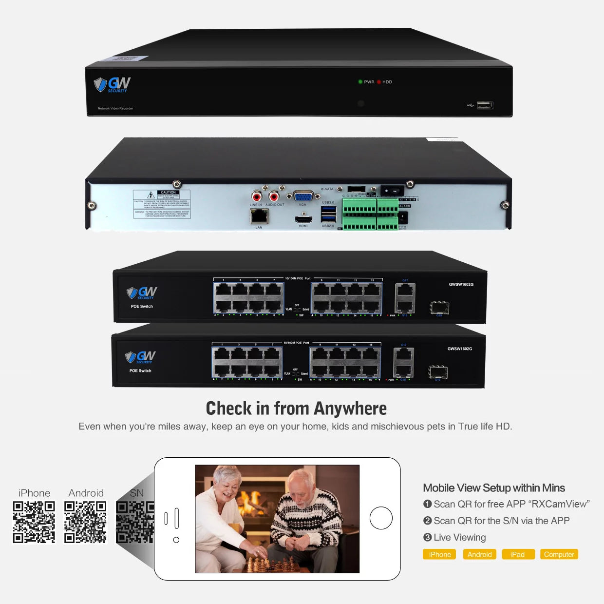 System 4K (32) Camera Cars UltraHD & Color 8MP Outdoor 32 with GW Security Lights NVR Night with Alarm Security Detection Audio Vision PoE Cameras, Channel Full-Time Two-Way AI Human PoE