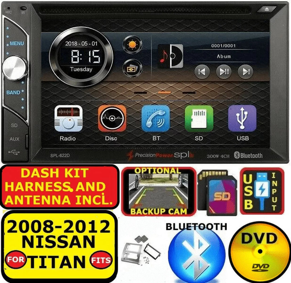 FITS RADIO BLUETOOTH TITAN USB STEREO TOUCHSCREEN FOR PKG CAR / 08-12 CD/DVD