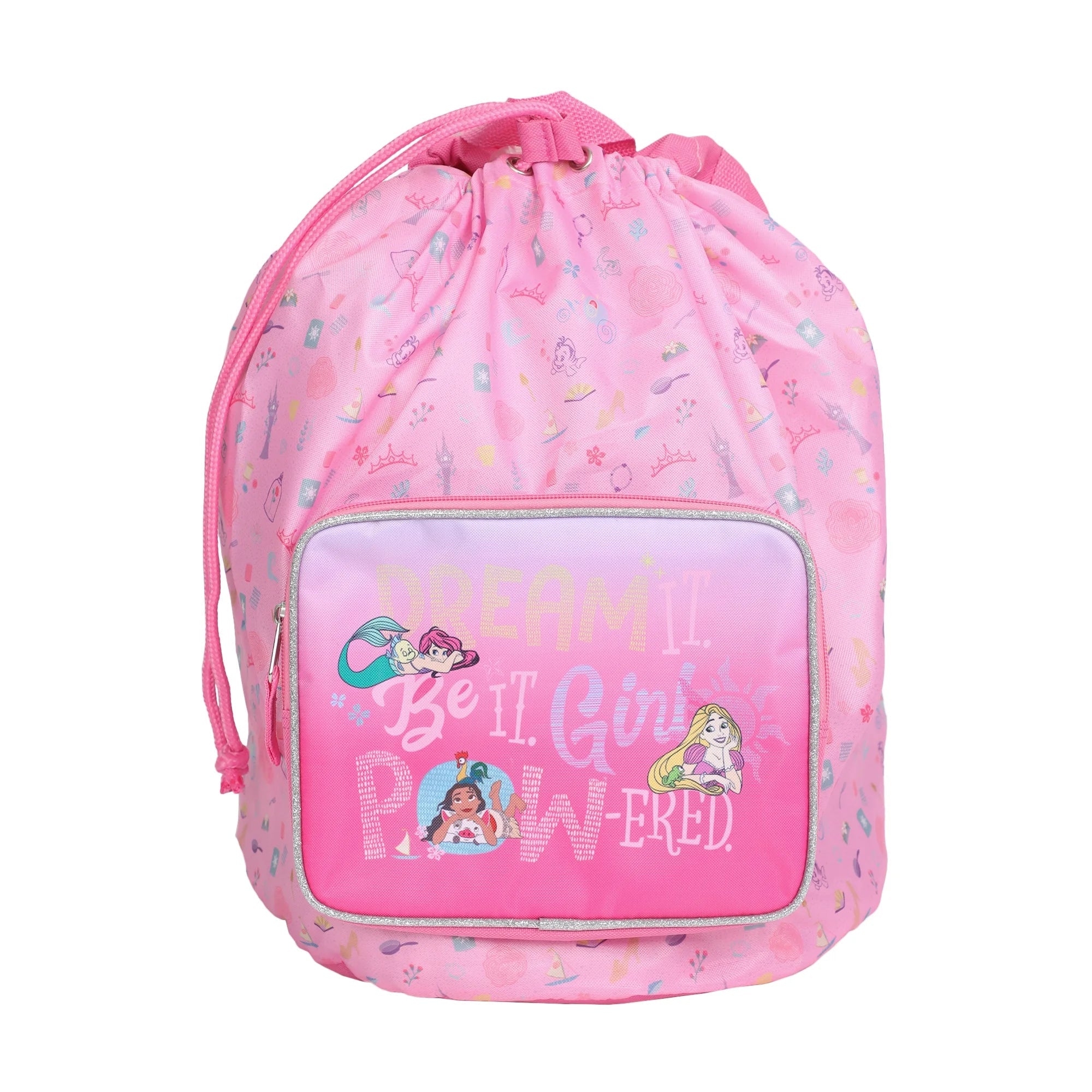 Youth Princesses Girls Duffle Kids Pink 5-Piece Set Bag Disney