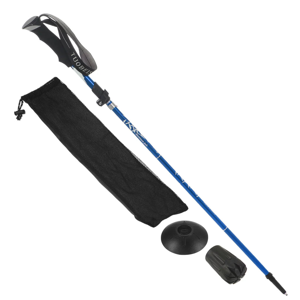43 Aluminum Inch Trekking Uxcell Pole Hiking Blue Poles, Alloy, Collapsible Dark