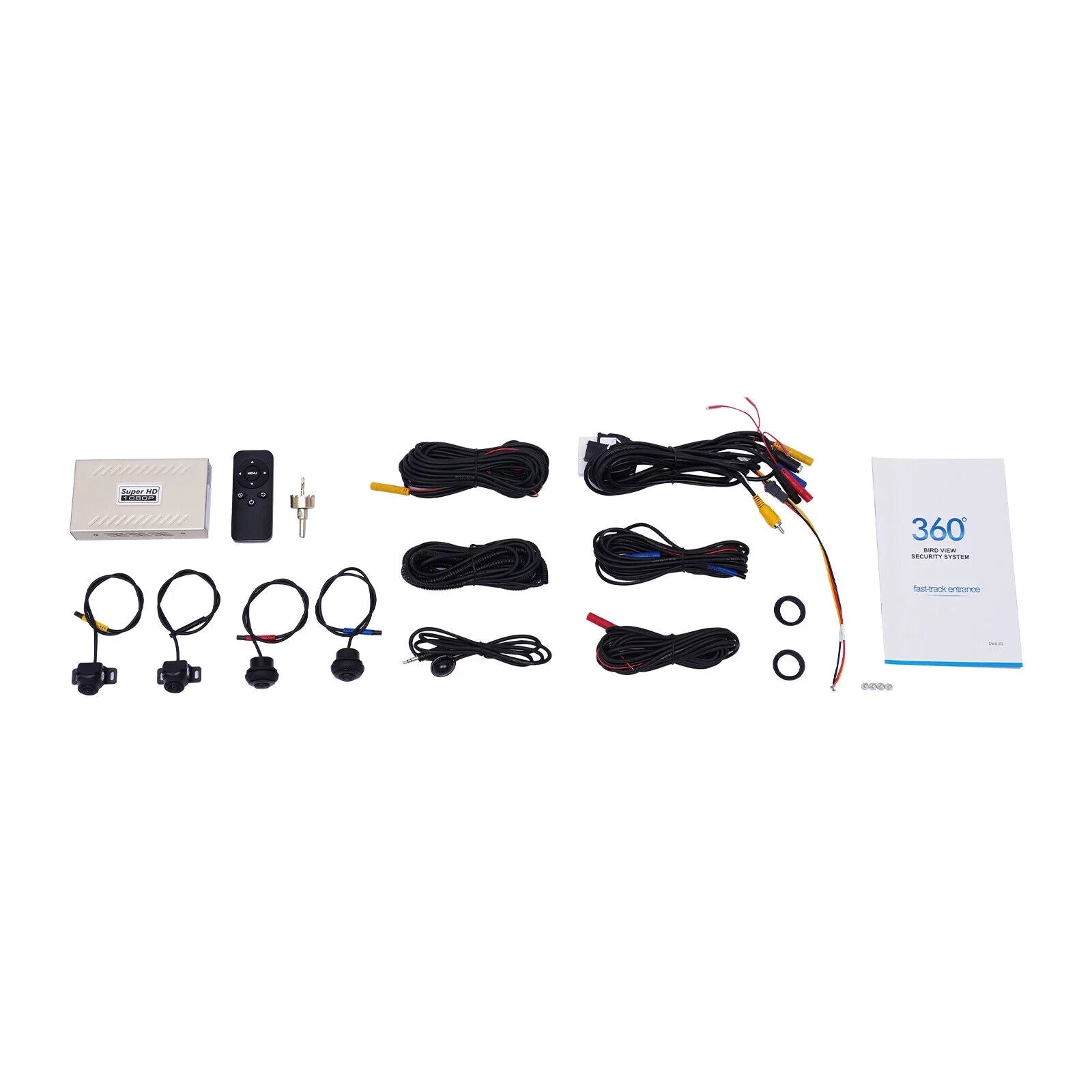 360° Recorder 1080P Night Vision ZhdnBhnos Recording Bird 4-Camera System View Kit Rear Panoramic View DVR Car