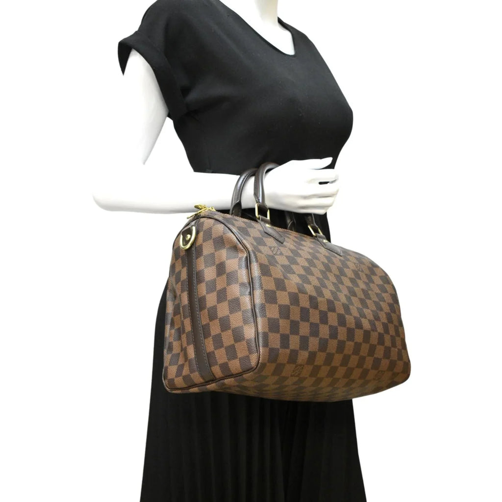 Damier 30 Ebene Shoulder LOUIS Bag VUITTON Speedy Brown Pre-owned Bandouliere