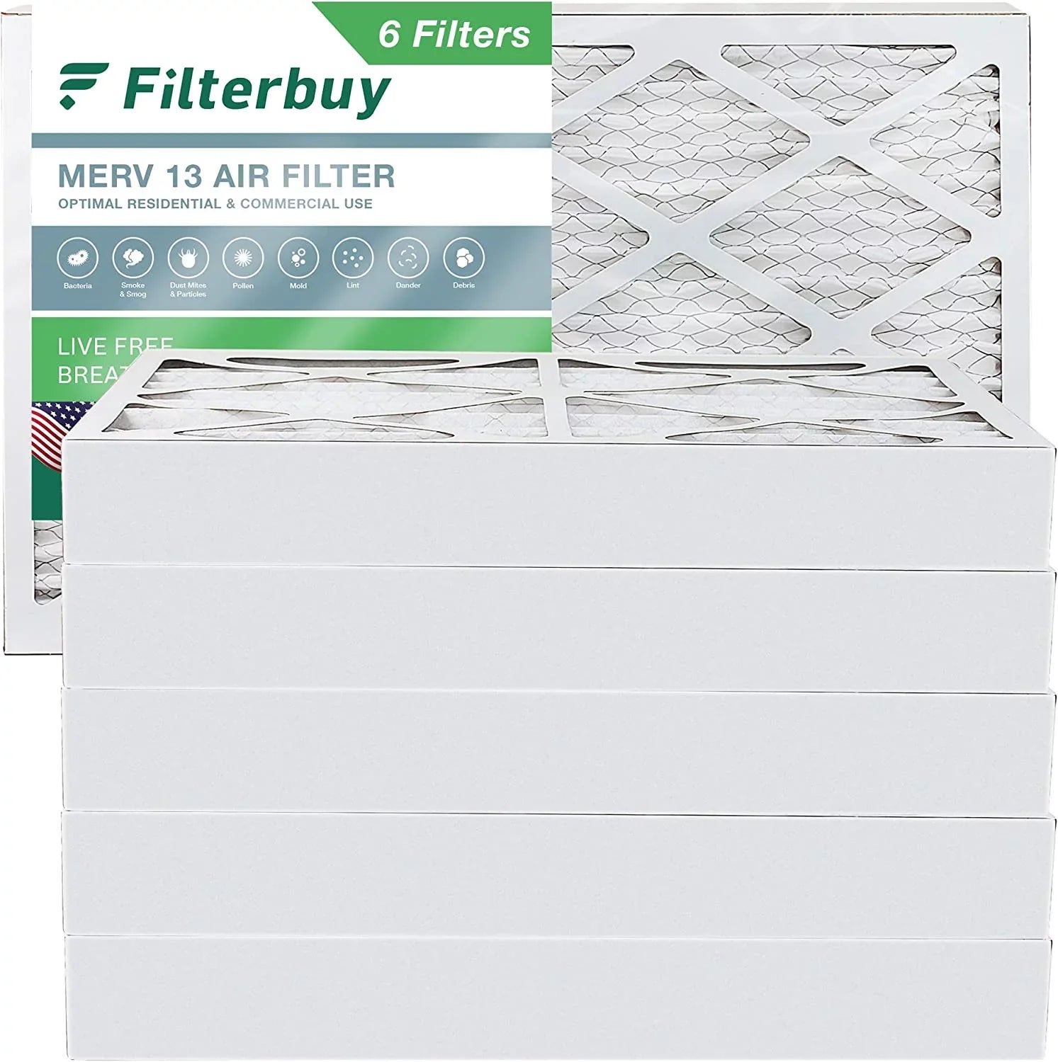 (6-Pack) 8x20x4 AC Furnace Pleated HVAC Filterbuy MERV Filters 13 Air