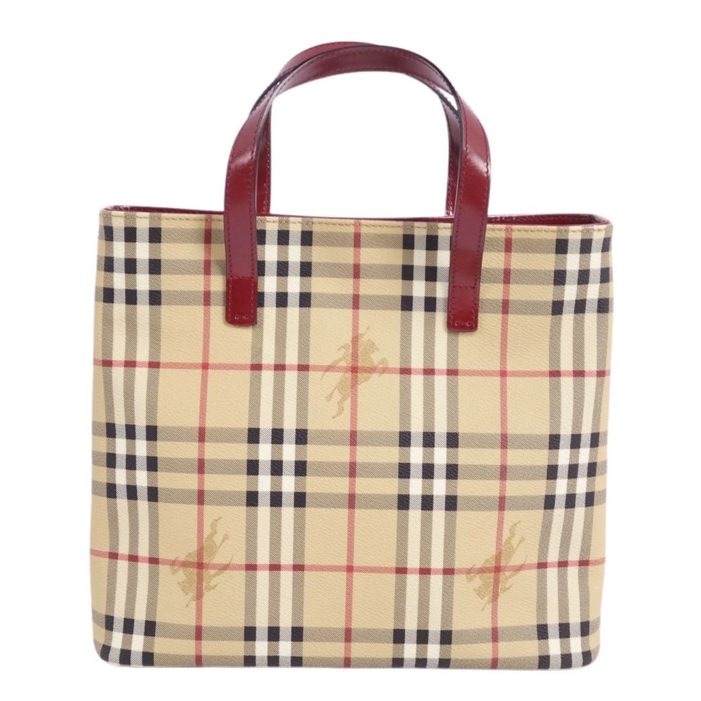 BURBERRY Check Ladies Bag London Burberry Brown Handbag (Good) Tote Pre-Owned Pattern LONDON