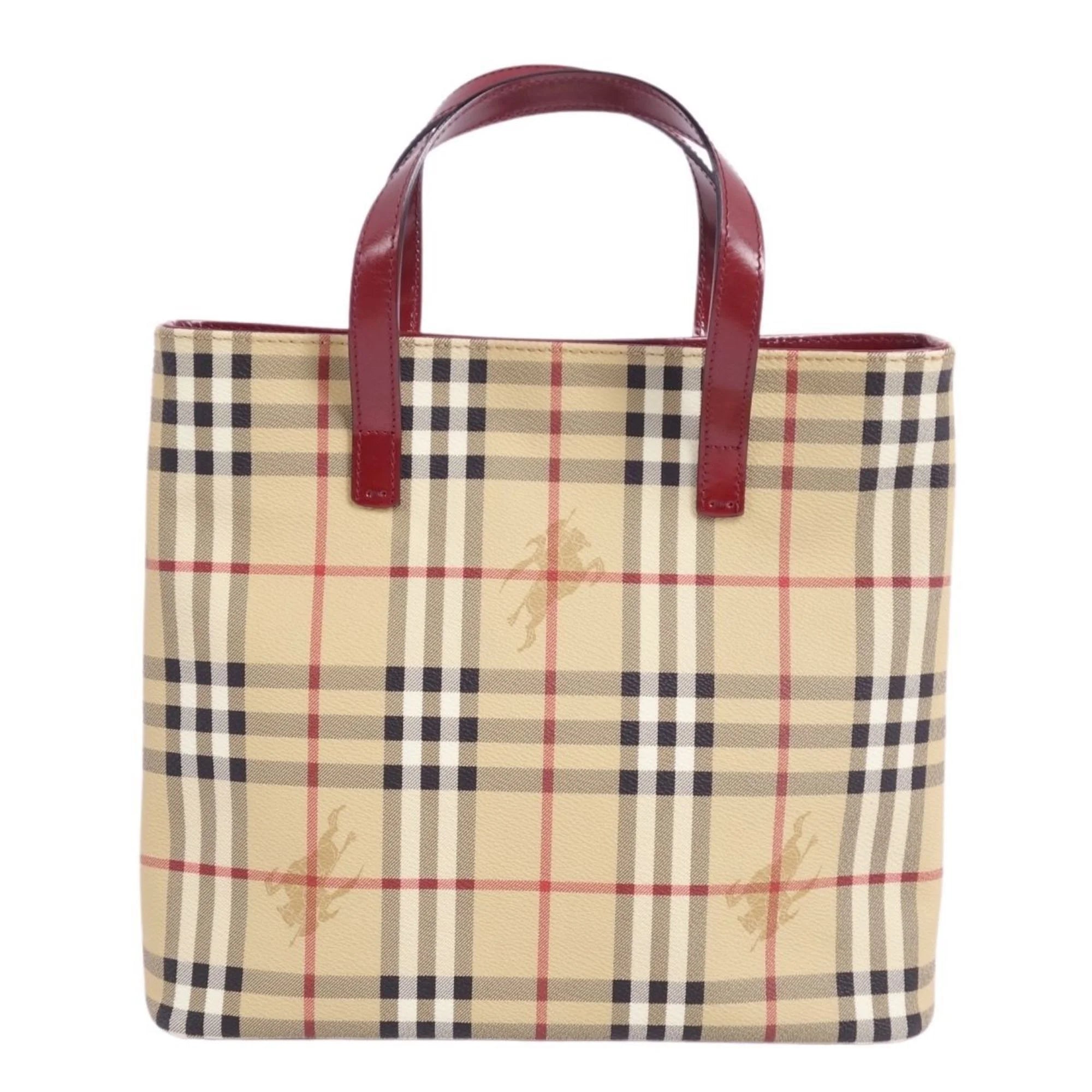 BURBERRY Check Ladies Bag London Burberry Brown Handbag (Good) Tote Pre-Owned Pattern LONDON