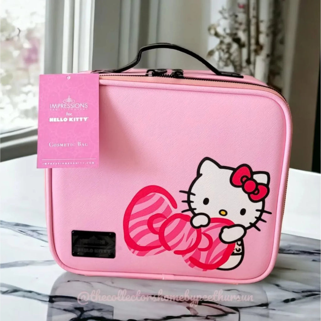Bag Toiletry Travel Animal) Hello Faux Kitty Leather, Bag Cosmetic Impressions (Pink with Vanity