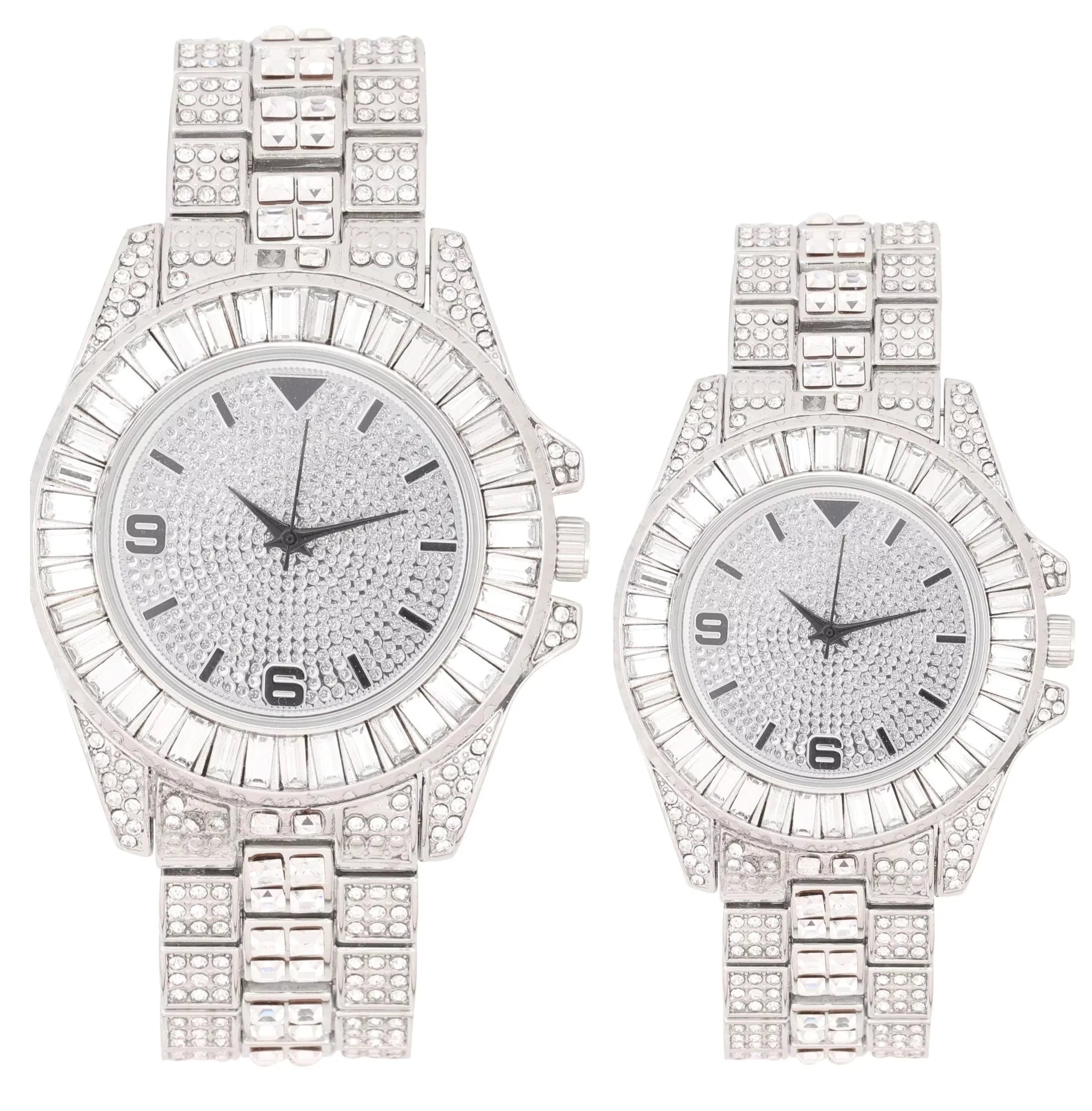 Matching Hers Today's Point Queen - Set on - Out (ST10372Slv Hop ST10327ML Power Couple Perfect for Hip Bling'ed His and Watch and Silver) His/Hers King