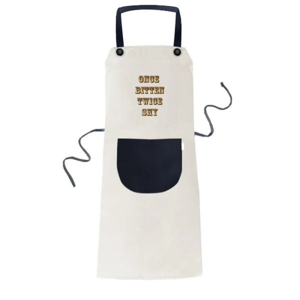 Bib Pocket Fashion Twice Cotton Adjustable Kitchen Once Apron Bitten Deco BBQ Pinafore Shy Linen Art