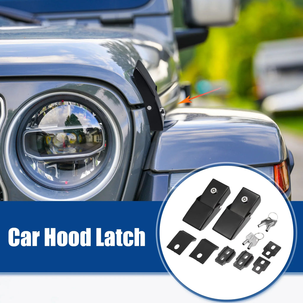 Unique Wrangler Catch Pair Black Fit for Latches Bargains JK Front Locking 2007-2021 Hood 1 Hood JL Jeep