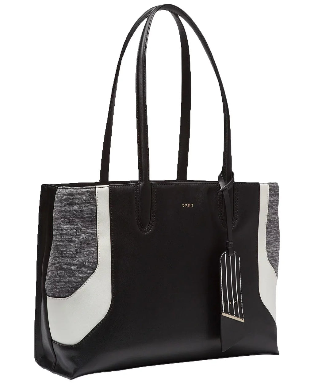 DKNY Jade Wide Tote (Gray/Black) Handbag