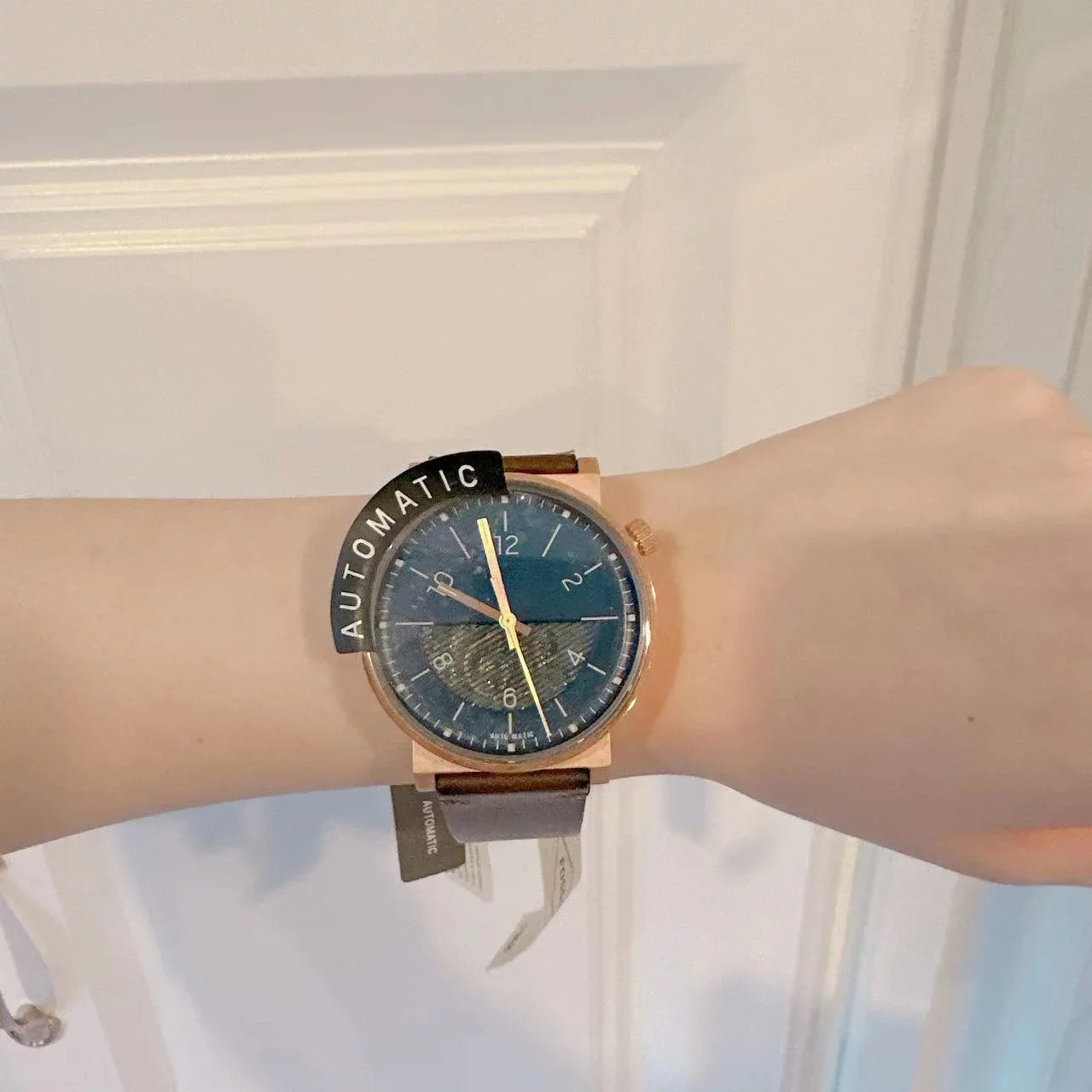 Automatic Fossil Brown Watch Barstow Leather ME3169