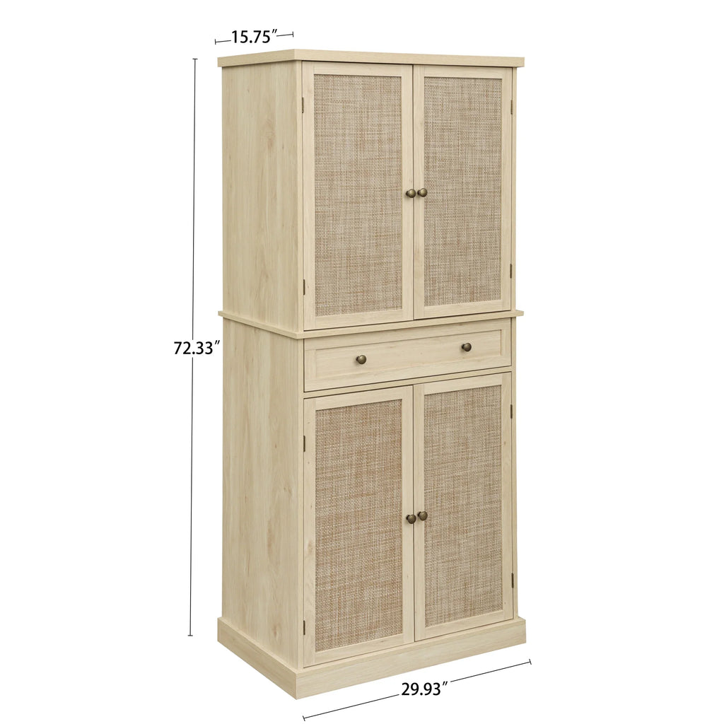 Cabinet Storage Cabinet with Door Inner Shelves, Adjustable 1 4 4 with Drawer,