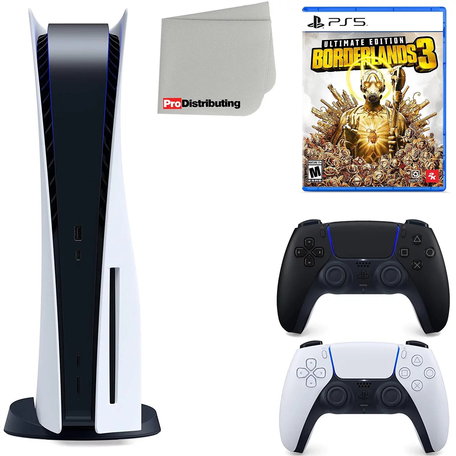 and Cleaning Disc) Ultimate Edition Sony Disc Playstation 3 Black Cloth with Bundle Microfiber Borderlands (Sony 5 Extra Midnight Controller, PS5 Version