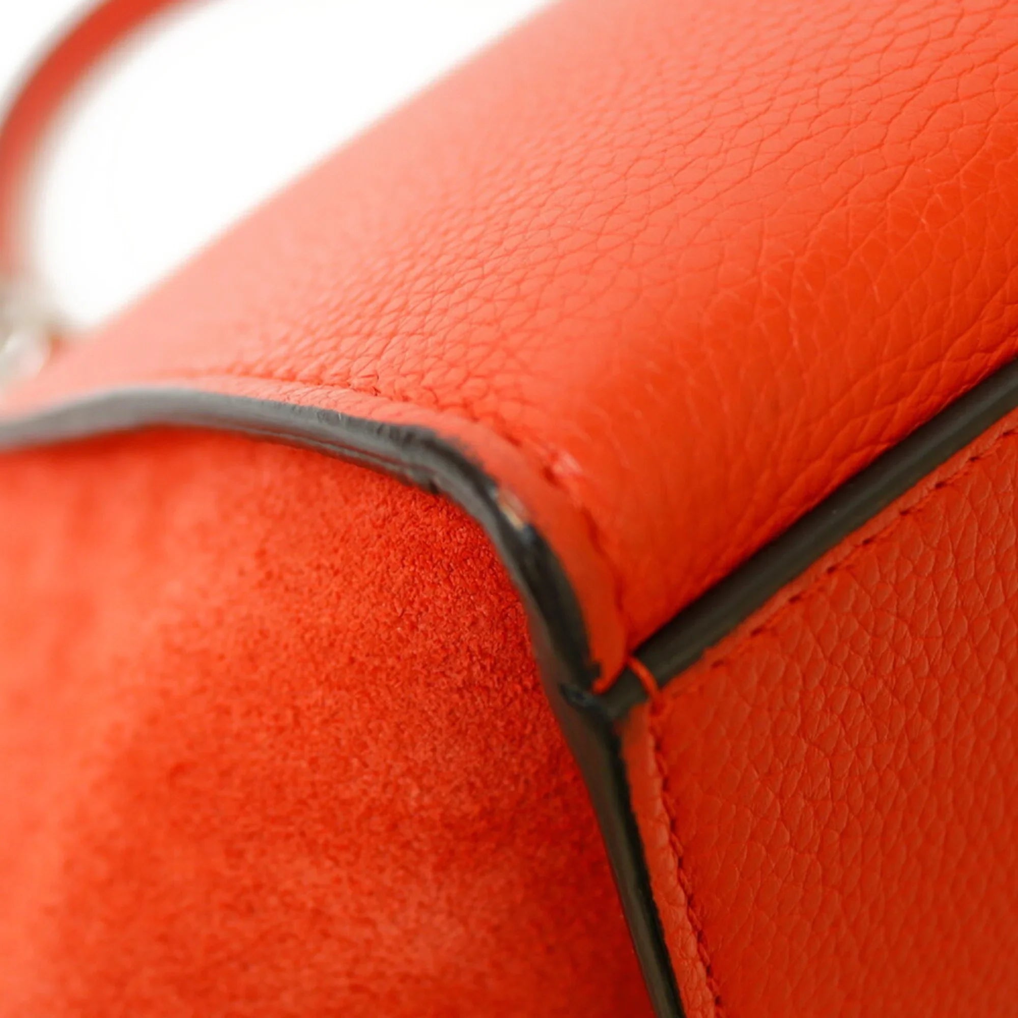 (Fair) Orange Leather Handbag Trapeze Pre-Owned Celine CELINE Women's