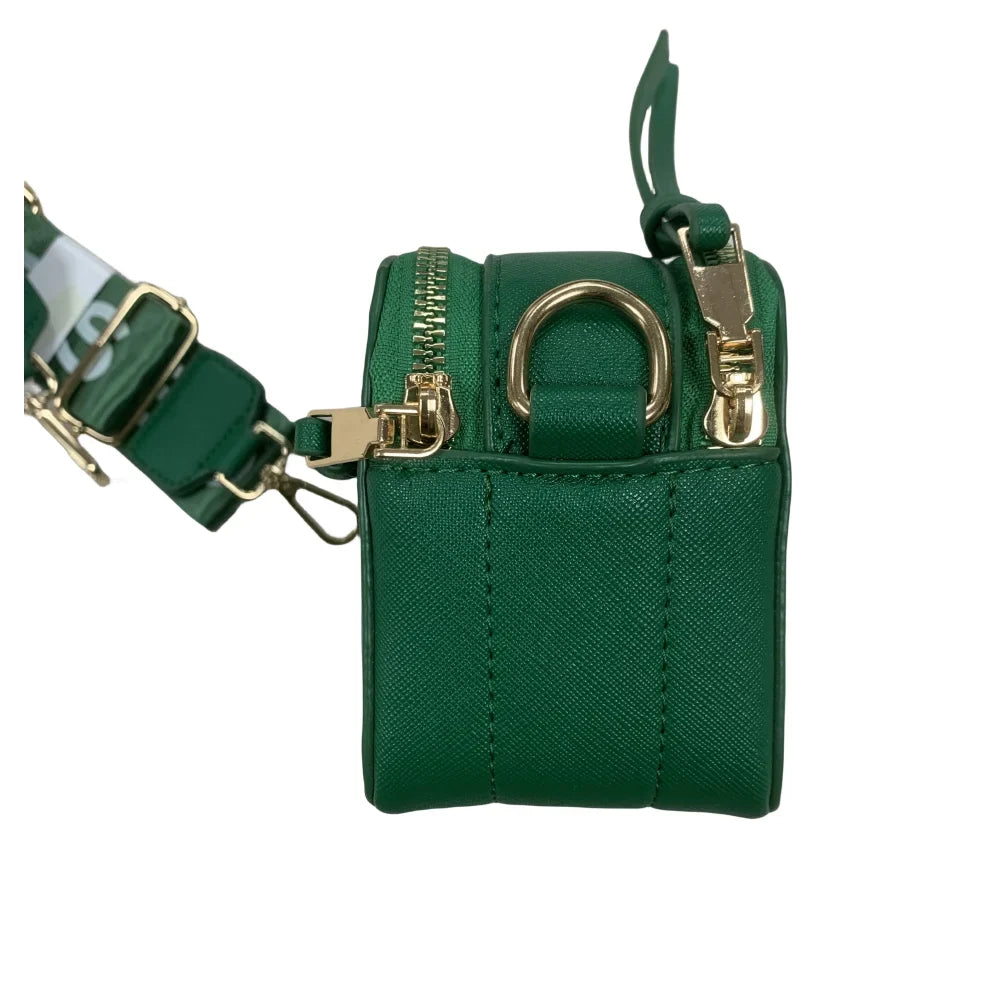Snapshot Black Bag Strap body with Women's Cross Chain Leather Logo