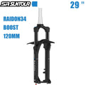 120mm Air Fork SR (Manual) RAIDON34 Travel Tapered MTB 110X15mm) Bicycle SUNTOUR (BOOST: 29" Suspension