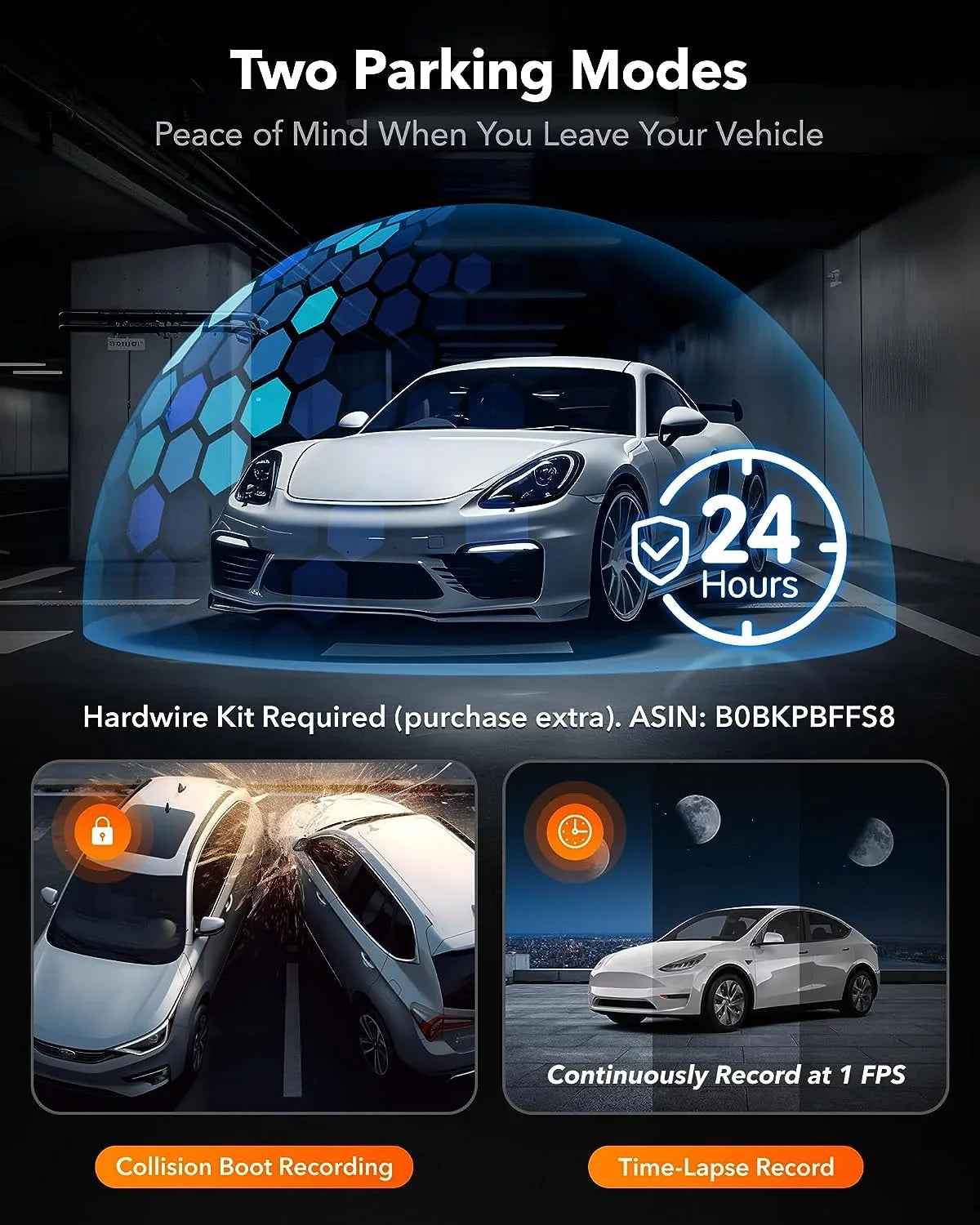 WiFi&GPS, Recording, Loop with Super 3" IR Dash Vision, 24H Parking Cam Night G-Sensor, DashCam LCD 3 WOLFBOX 4K Rear and Front Monitor Channel,