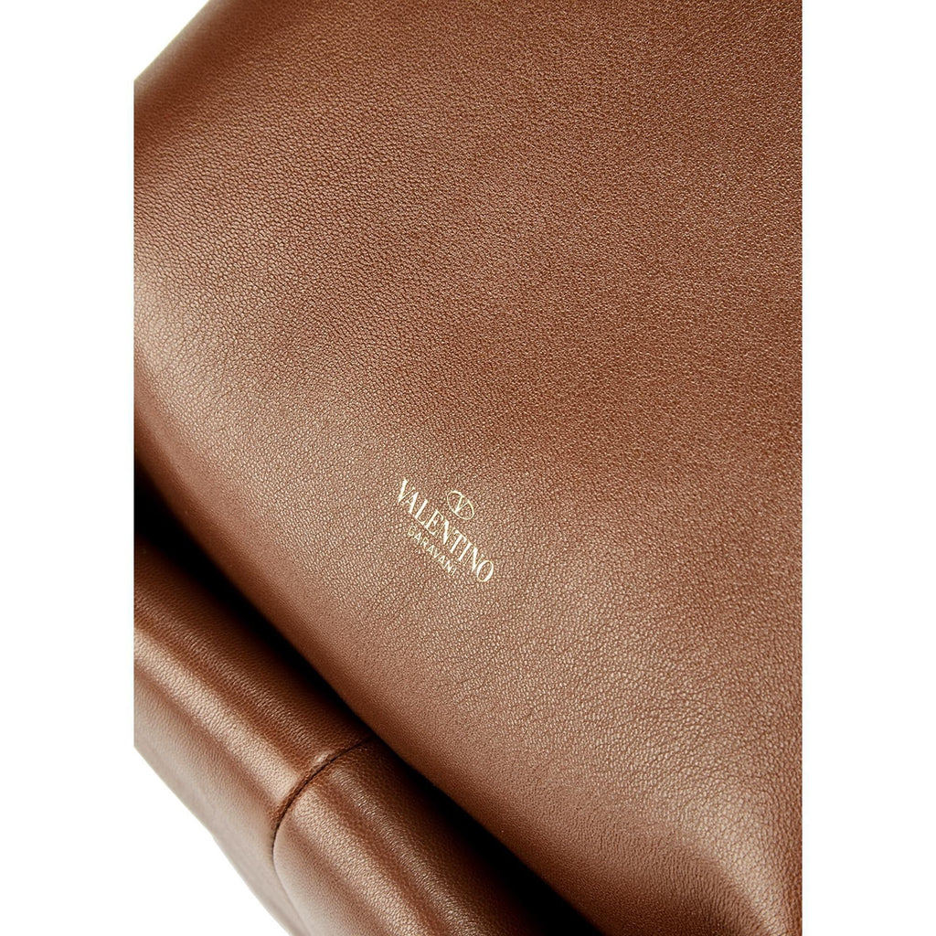 Garavani Brown Roman Twisted Bag Valentino Shoulder Stud Leather