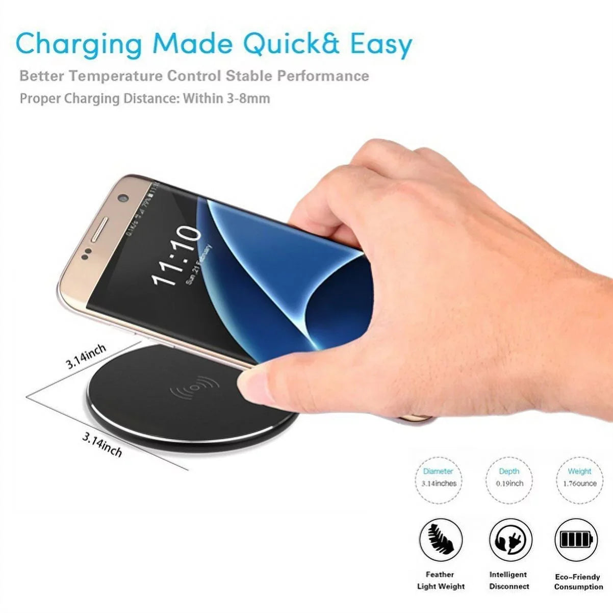 Phone Home K3K Razer Charging Ultra Wireless 10W Wall 2 S8 Edge+ Nokia - S8+ S6 AC Slim 1020  Charger USB S9+ Galaxy w Compact Lumia S9, Edge - Fast S7 Pad Charger 18W for Fast Adaptive