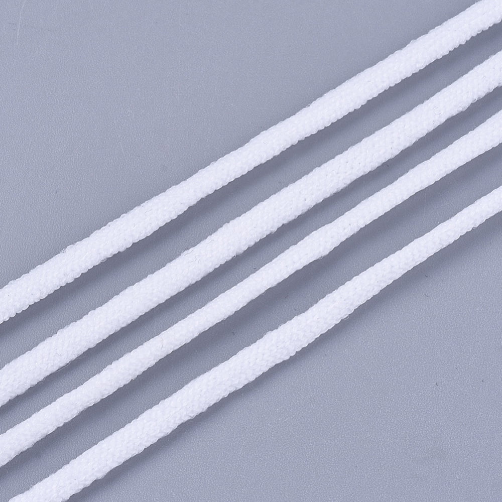 Cover 2rolls Cover yards(225-240m)/roll Material Flat Mouth Elastic Spool Nylon Ear Mouth Mouth Cord 246.06-262.46 DIY Elastic with Loop Cover Band Disposable for White 2.5-3mm about