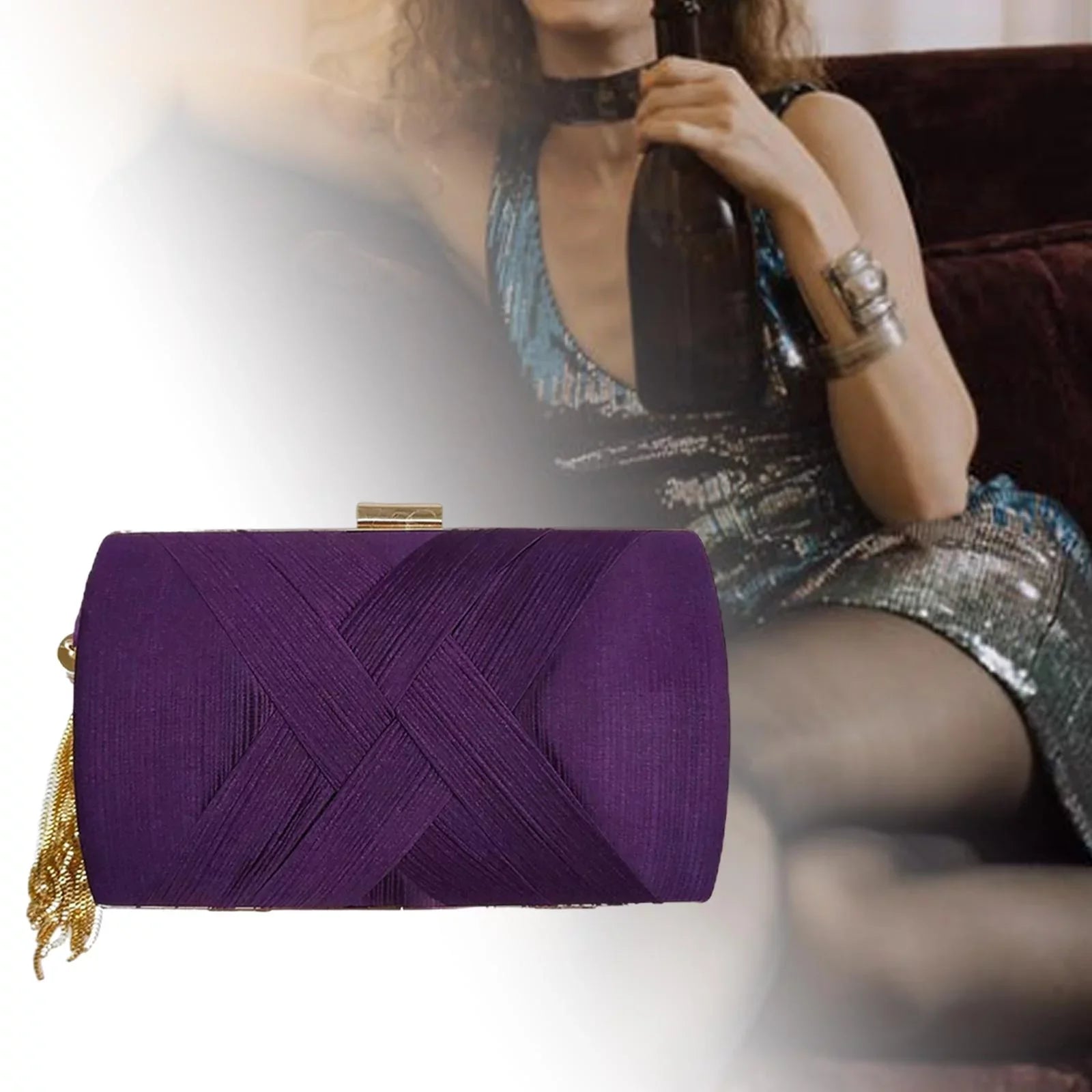 Tassel , Handbag Clutch Women Evening Clutch Luxury Bag Purses Shoulder Bag