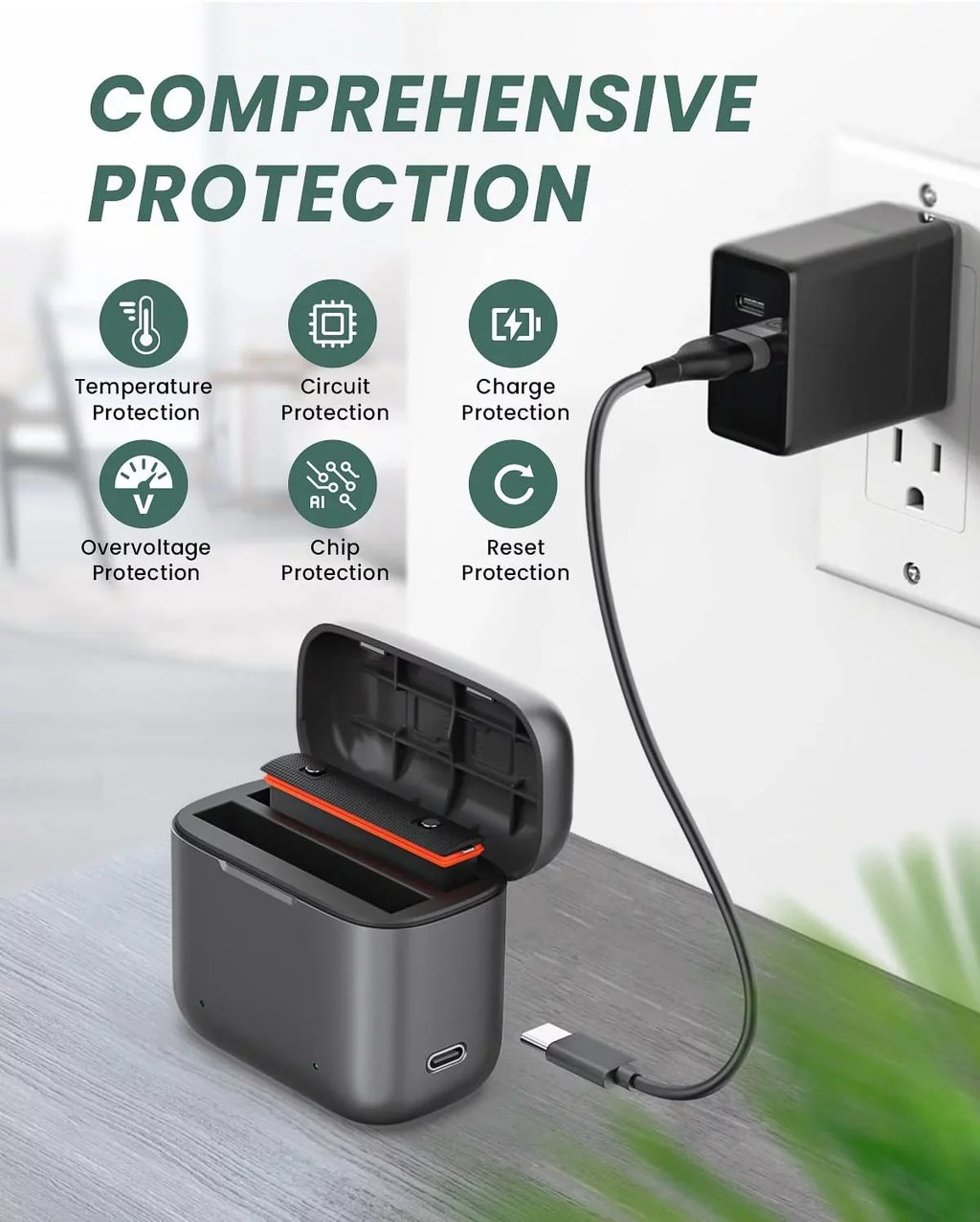 Station with & Battery Charger Charging for 1800mAh x3 Slots Insta360 Misro Card 2 SD Station Capacity, Battery High Camera Channel One