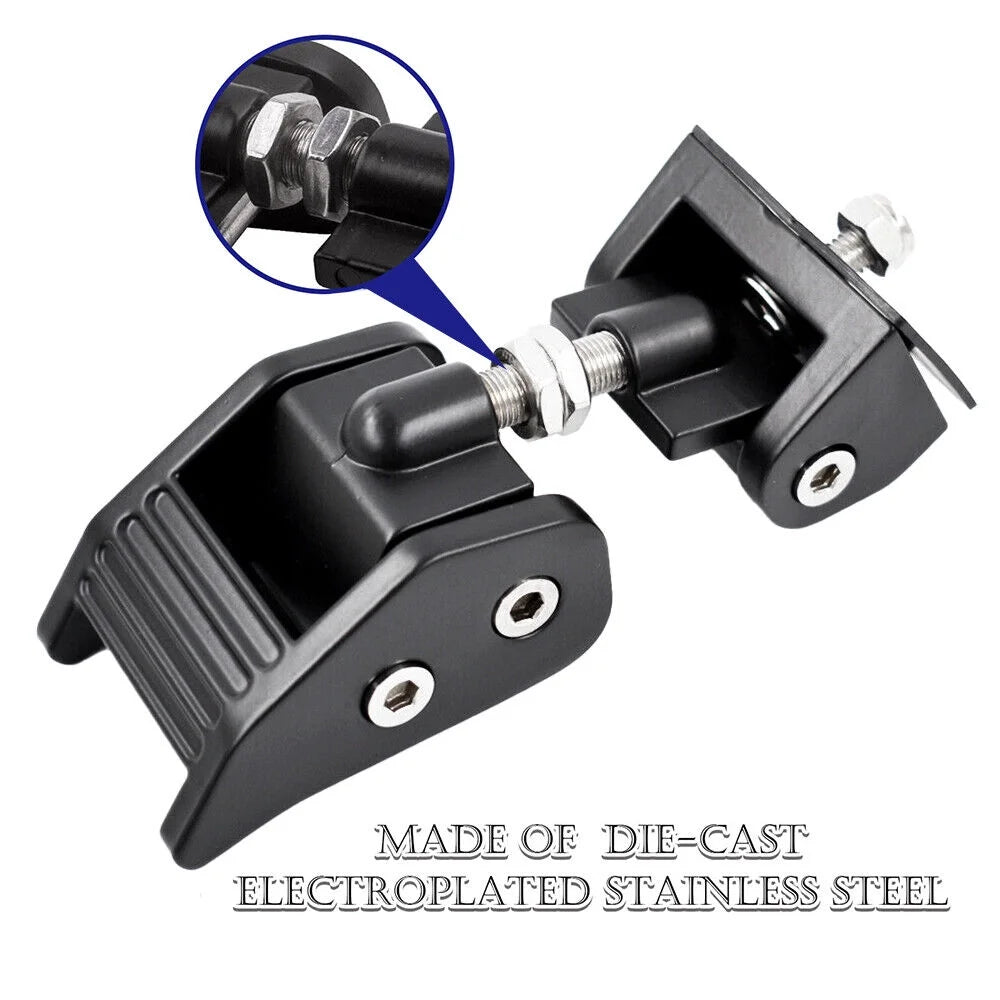for - Catch Hood Latch Wrangler Jeep Set JK Front Jahy2Tech 07-18 Increased of Protection 2 Lock Black Vehicle