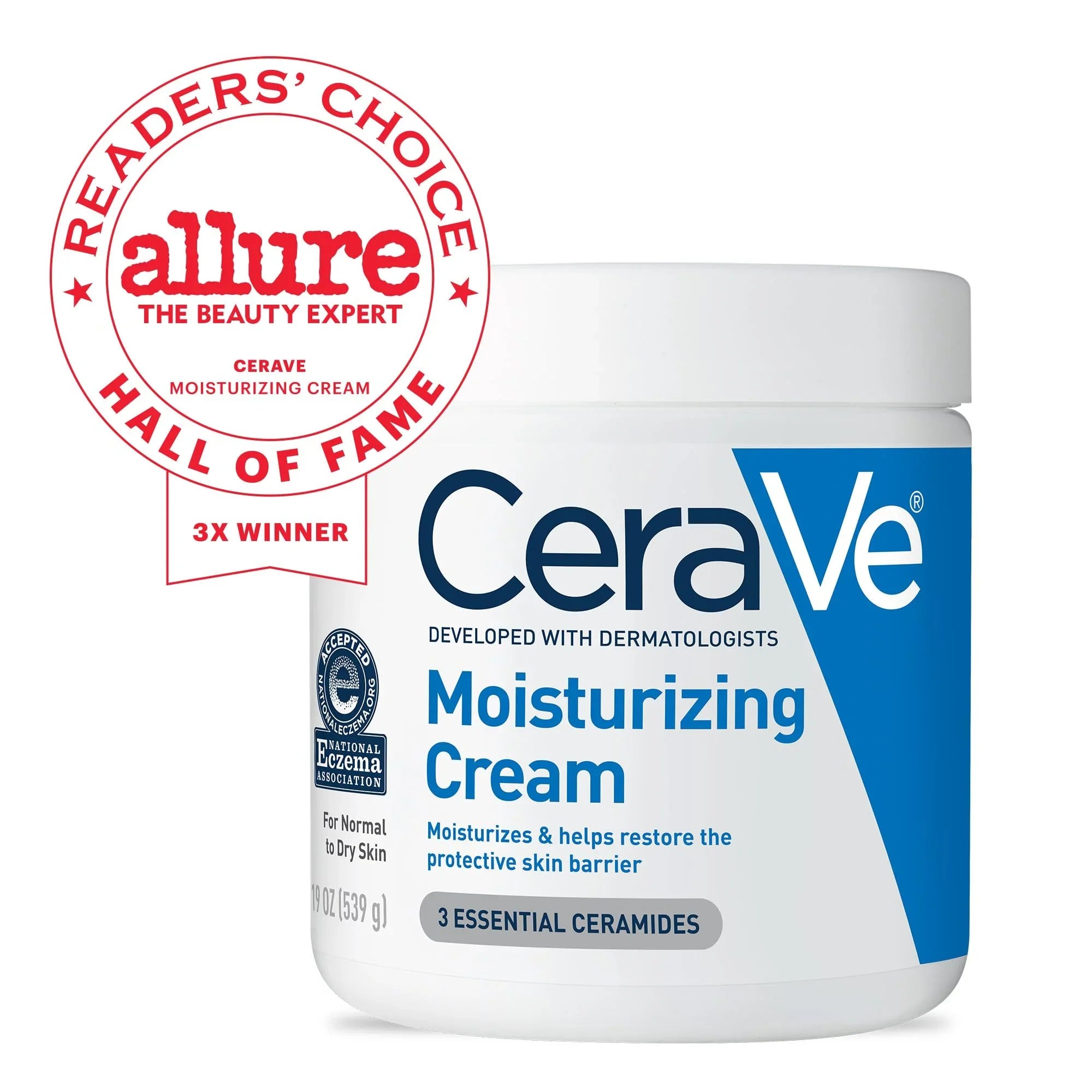 CeraVe Cream Moisturizing Hydrating Face Hyaluronic | Free Moisturizer and and Ounce Moisturizer Fragrance | 19 | Non-Comedogenic Acid | with Skin Body Body Dry | Cream for Ceramides