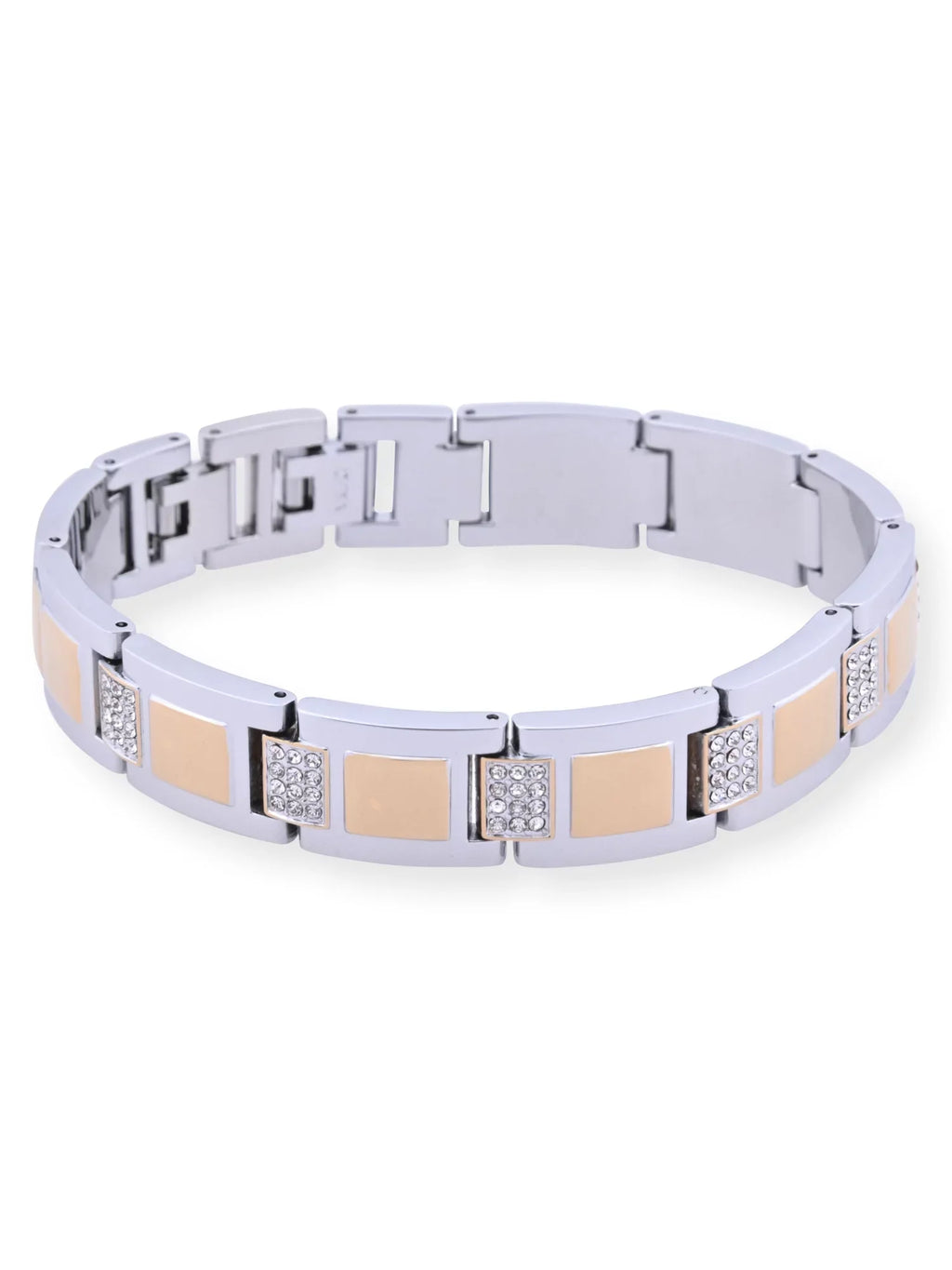 and Gold Bracelet (FG180015ST) Adult Watch Alloy Stones and Silver Elgin Male with Set in Case and