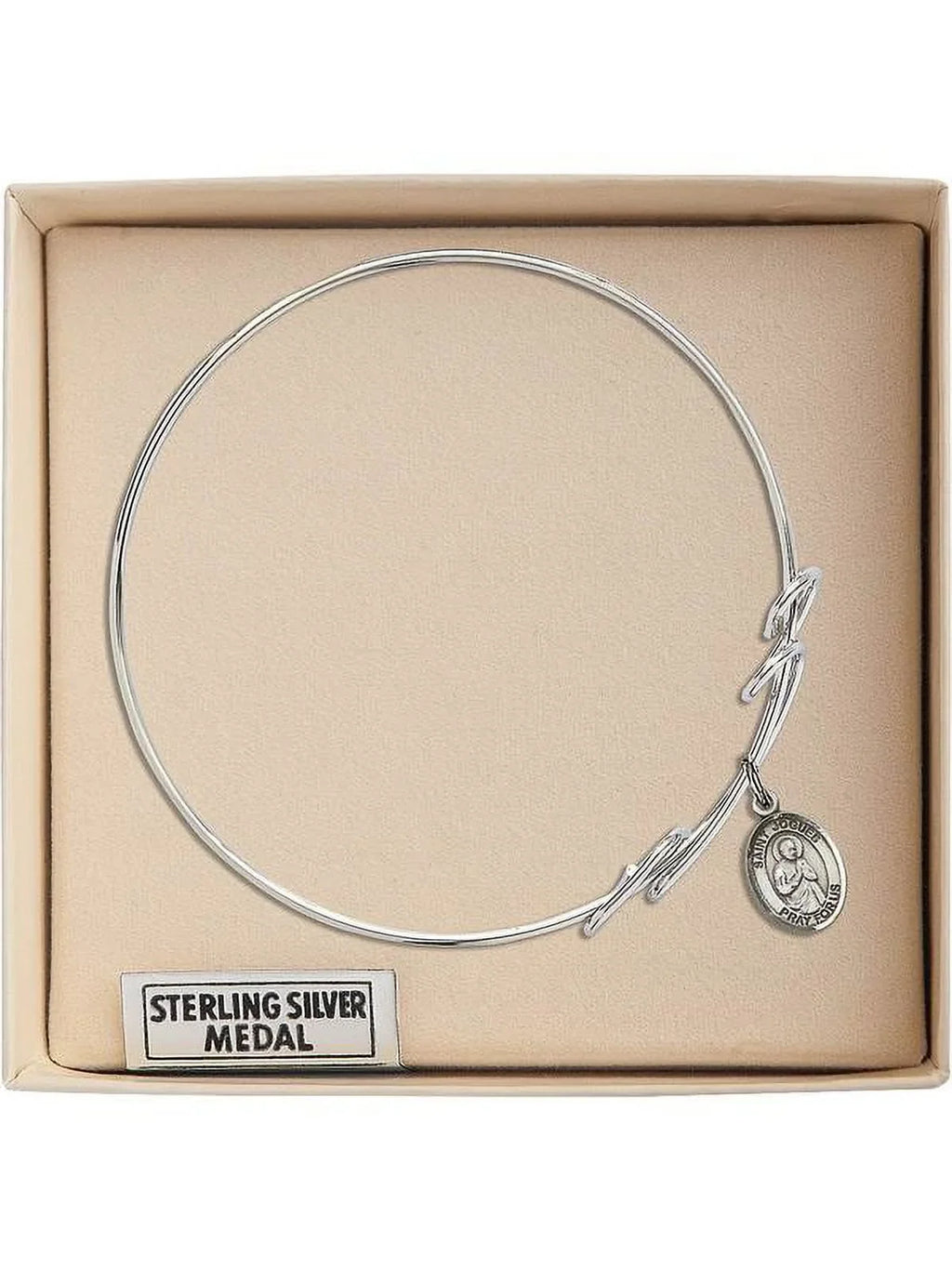 inch w/ 8 in Bracelet Isaac Sterling Jogues Bangle Silver St. Loop Double Round