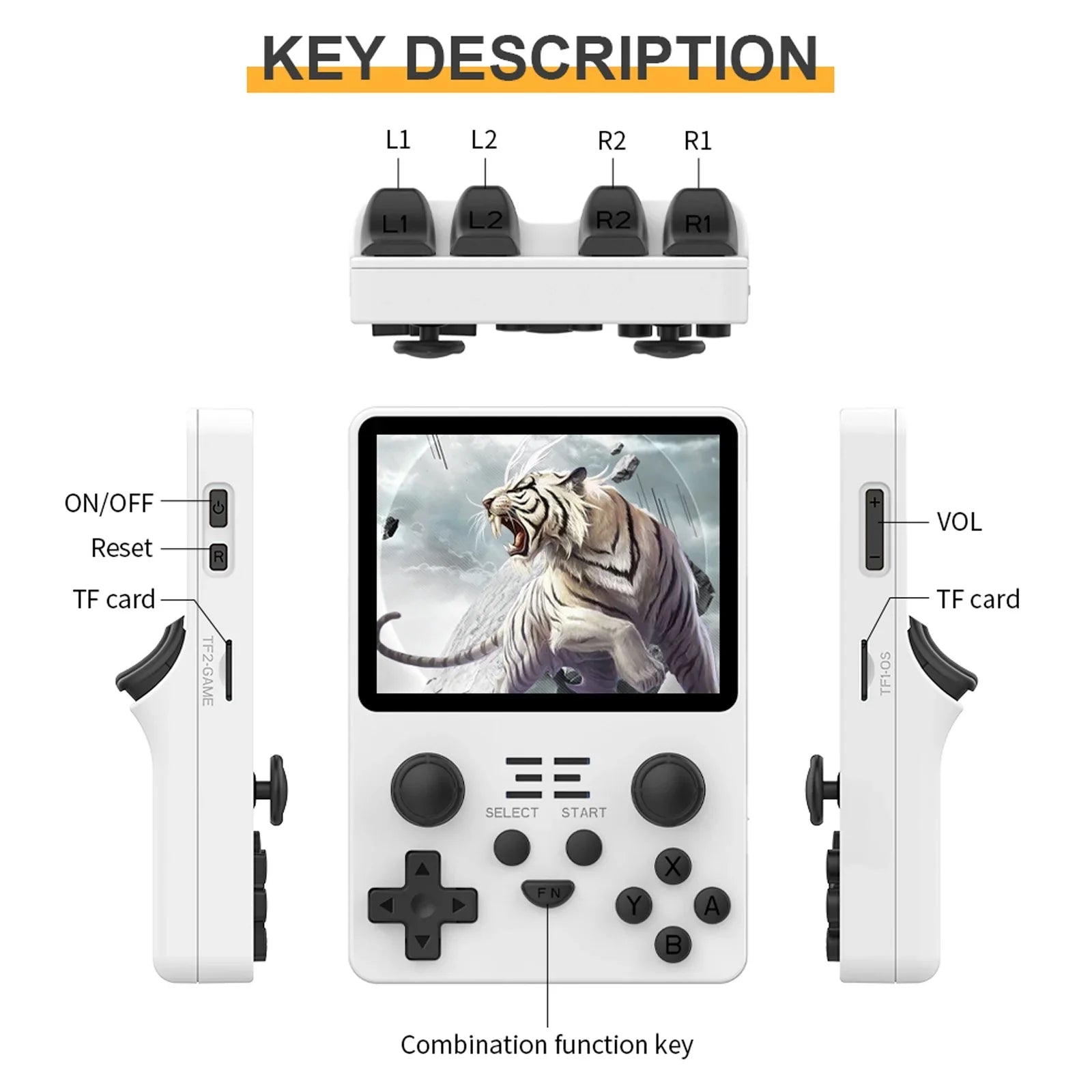 000 Console Open Game Console Pre-Installed Handheld (White) Screen Screen 20000 Console 20000 20 Open IPS Save Pre-Installed VYBN console,3.5 IPS Source Inches Portable Handheld IPS