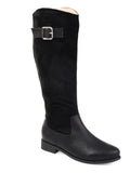 COLLECTION Goring Boot WC Almond Block Zip-Up Accent Frenchy Womens Toe Heel 8.5 Riding JOURNEE Comfort Buckle Black
