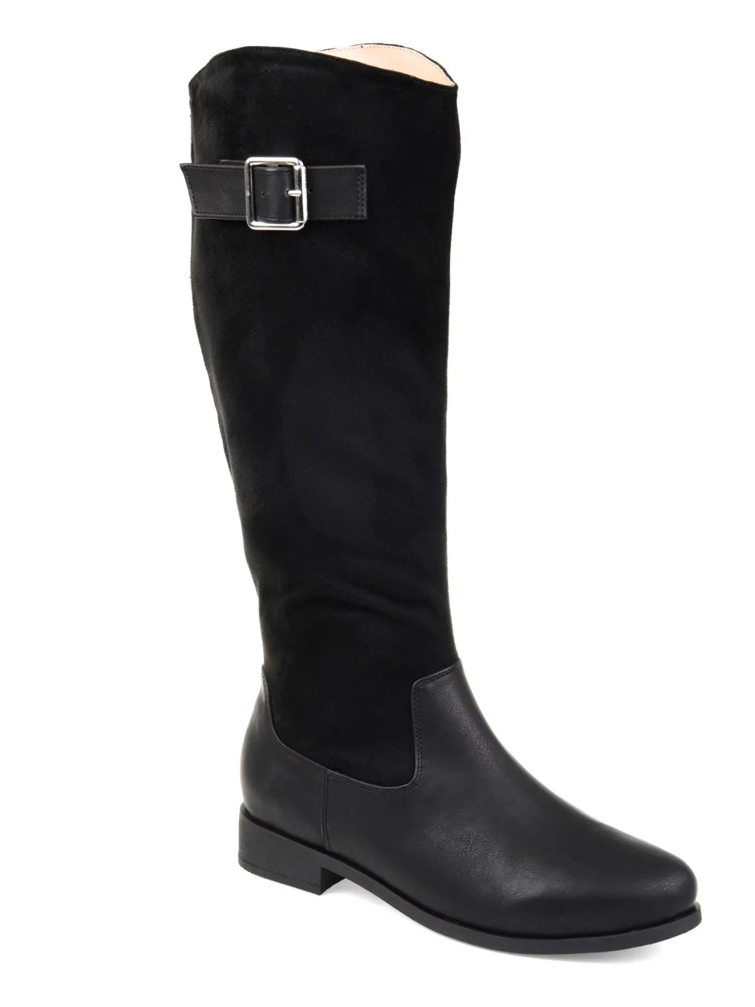COLLECTION Goring Boot WC Almond Block Zip-Up Accent Frenchy Womens Toe Heel 8.5 Riding JOURNEE Comfort Buckle Black