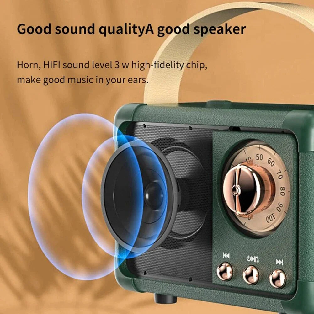 Portable Smart Music Speaker Quality Box High Subwoofer Wireless Card Radio Creative Outdoor Mini Cute Retro