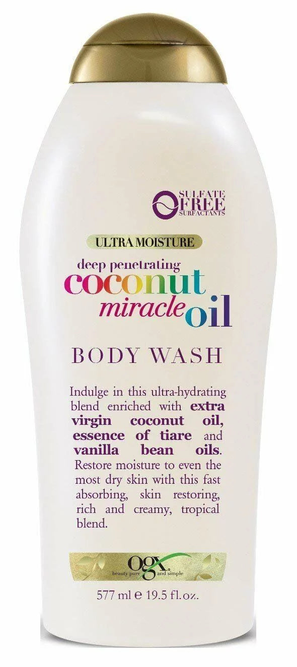 3-Pack Free, Body Coconut Oil, Creamy + Ogx Sulfate Extra 19.5oz, Wash