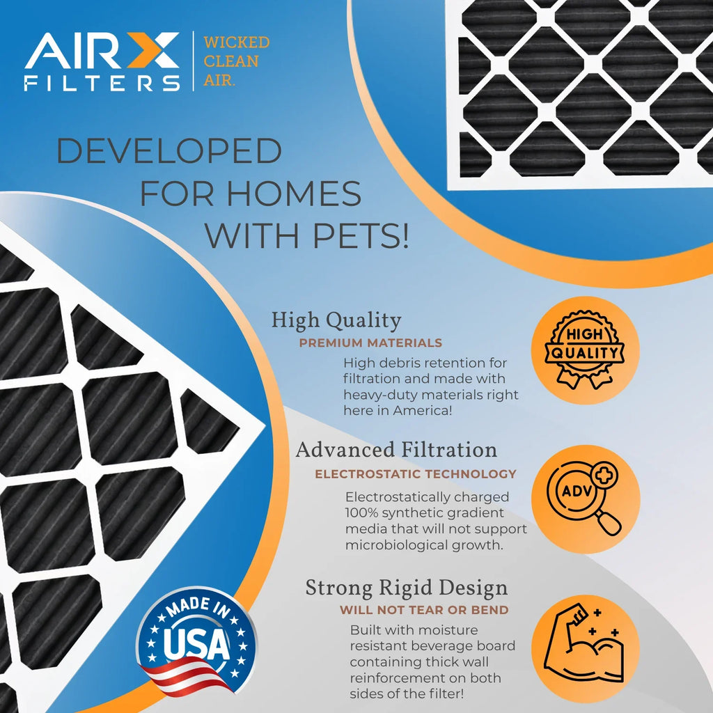 Filter 5 AIR. MPR Made WICKED Air 20x24x1 USA FPR Carbon AIRX Premium Furnace Eliminator by 20x24x1 Comparable MERV HVAC & FILTERS CLEAN to Odor 6 8 Filters Filter Pack 700 AC