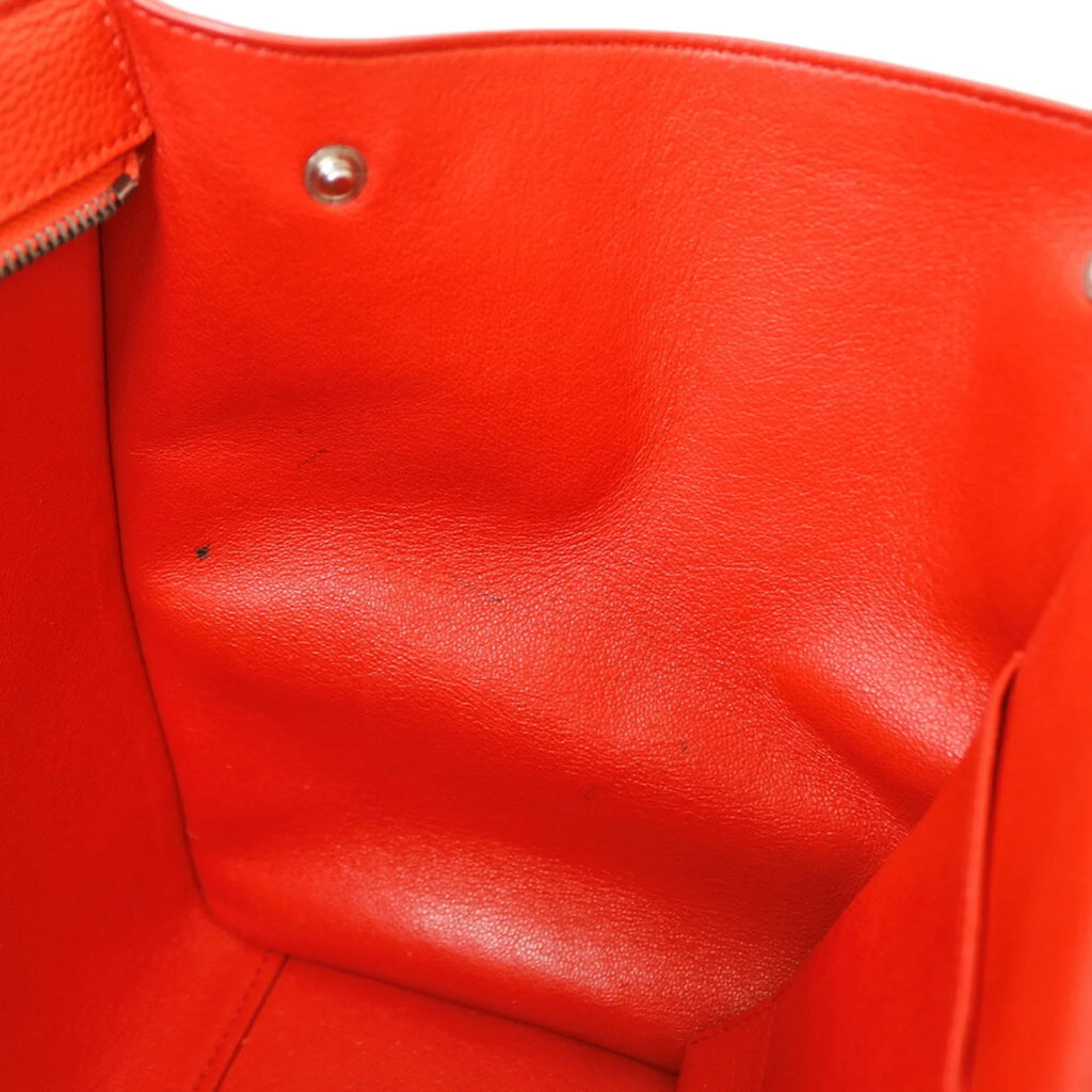 (Fair) Orange Leather Handbag Trapeze Pre-Owned Celine CELINE Women's
